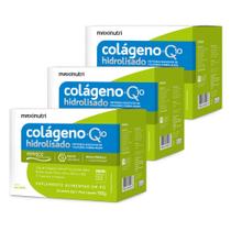 Kit 3 Colágeno Verisol Sachê Uva Verde 30x5g + Q10 Maxinutri