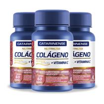 Kit 3 Colágeno Verisol + Vitamina C Catarinense 60 cápsulas