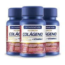 Kit 3 Colágeno Verisol + Vitamina C Catarinense 60 Cápsulas