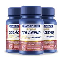 Kit 3 Colágeno Verisol Vitamina C Catarinense 60 Comprimidos