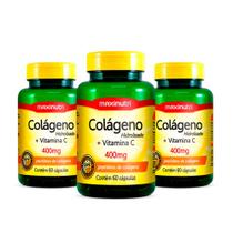 Kit 3 Colágenos Hidrolisado Vitamina C 400mg 60 Caps Maxinutri