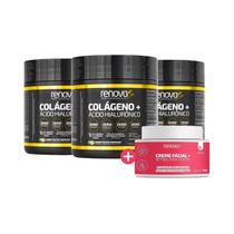 Kit 3 Colágenos Renova Be Verisol Com Biotina + Creme Facial