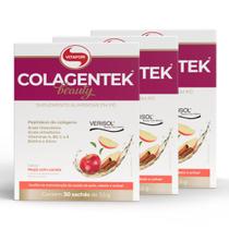 Kit 3 Colagentek Beauty Vitafor 30 Sachês 3,5g Maçã Com Canela Kit 3 Colagentek Beauty Vitafor 30 Sachês 3,5g Maçã Com Canela