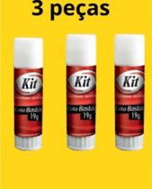 Kit 3 Colas Cola Bastão 09G PVC glicerina, água e conservantes Material Escolar Infantil Escritório