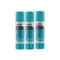 Kit 3 Colas em Bastão 10g Escolar Secagem Rápida - Bazze Kit 3 Colas em Bastão 10g Escolar Secagem Rápida - Bazze