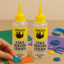 Kit 3 Colas Silicone Líquida Rendicolla 250g Secagem Rapida