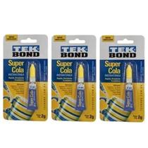 Kit 3 Colas Super Tekbond 2G Na Cartela