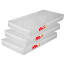 Kit 3 Colchões Liso Para Berço 130x60x10 cm D18 Branco - Prorelax
