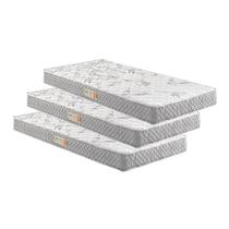 Kit 3 Colchões Solteiro Ecoflex D23 Ecoline 2 88x188x14 e 1 78x188x14