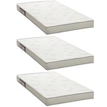 Kit 3 Colchões Solteiro Ortobom D23 Light 78x188x12 Branco/cinza Kit 3 Colchões Solteiro Ortobom D23 Light 78x188x12 Branco/cinza
