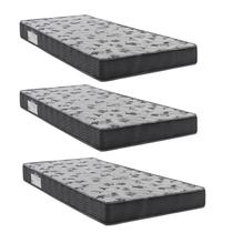 Kit 3 Colchões Solteiro Ortobom D33 Iso 100 88x188x18 Grafite/branco