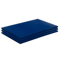 Kit 3 Colchonetes 85cmx44cmx3cm de Espuma para Academia e Ginastica em Corvin Azul- BF Colchões