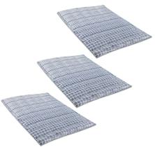 Kit 3 Colchonetes Casal 190x130cm Com Bolsa Para Transporte Xadrez Azul - Emcompre