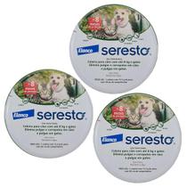 Kit 3 Coleira Antipulgas Seresto Para Caes Ate 8 Kilos 38Cm