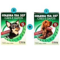 Kit 3 Coleira TEA Cães 33cm Peq.+1 Coleira TEA Cães 44cm Méd. Konig