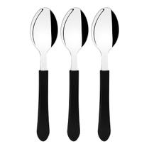 Kit 3 Colher de Mesa Tramontina Leme Inox Cabo Preto Kit 3 Colher de Mesa Tramontina Leme Inox Cabo Preto