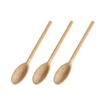 Kit 3 Colher De Pau 26cm Utilizar Em Cozimento, Mexer Salada