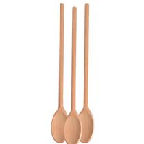 Kit 3 Colher De Pau Oval C/ Afetatos De Madeira Barato