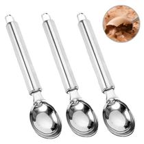 Kit 3 colher de sorvete inox round
