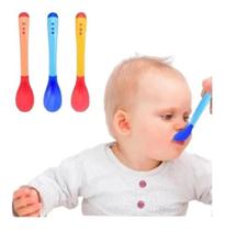 Kit 3 Colher Para Bebe Térmica Silicone Sensível - Art Baby