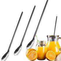 Kit 3 Colheres Bailarina Inox Longa Jarra Suco Drink 30cm Kit 3 Colheres Bailarina Inox Longa Jarra Suco Drink 30cm
