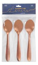 Kit 3 Colheres de Mesa Cobre Aço Inox Restaurante Cozinha Gourmet Mix