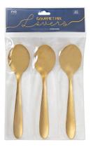 Kit 3 Colheres de Mesa Dourado Aço Inox Restaurante Cozinha Gourmet Mix Kit 3 Colheres de Mesa Dourado Aço Inox Restaurante Cozinha Gourmet Mix