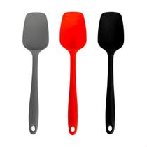 Kit 3 Colheres De Silicone Espátula 27cm Grande Cozinha