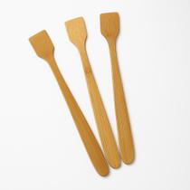 Kit 3 Colheres Para Cafe Mexedor De Bambu 15cm