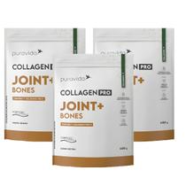 Kit 3 Collagen Pro Joint Bones 450g Colágeno 2 Proteína PuraVida