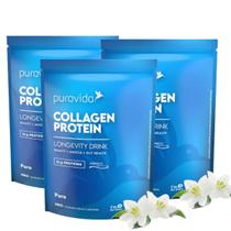 Kit 3 Collagen Protein PuraVida 450g Colágeno Puro