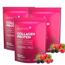 Kit 3 Collagen Protein PuraVida 450g Colágeno Puro