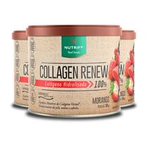 Kit 3 Collagen Renew Colágeno Hidrolisado Morango Nutrify 300g Kit 3 Collagen Renew Colágeno Hidrolisado Morango Nutrify 300g