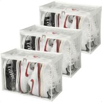 Kit 3 Colmeia Fechada Organizadora Sapatos Tenis Bolsa Vertical 44x24x32 Com Zíper Kit 3 Colmeia Fechada Organizadora Sapatos Tenis Bolsa Vertical 44x24x32 Com Zíper