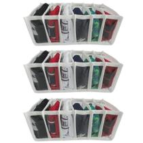 Kit 3 Colmeia Organizadora de Cuecas com 6 Divisórias TNT e Plástico Transparente