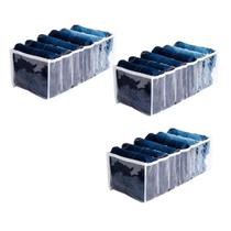 Kit 3 Colmeias Organizadoras Branco 40x20x15cm Gavetas Guarda-Roupas