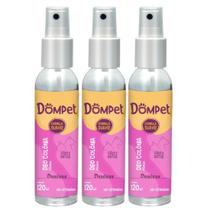 Kit 3 Colônia Pet Cães E Gatos Femea 120Ml - Desodorizador - Dominus