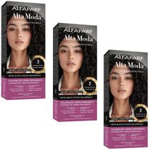 Kit 3 Coloração Alfaparf Alta Moda 3 Castanho Escuro Kit 3 Coloração Alfaparf Alta Moda 3 Castanho Escuro