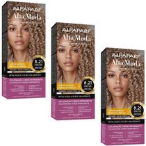 Kit 3 Coloração Alfaparf Alta Moda 8.21 Louro Claro Irisado Cinza Kit 3 Coloração Alfaparf Alta Moda 8.21 Louro Claro Irisado Cinza