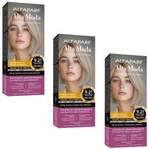 Kit 3 Coloração Alfaparf Alta Moda 9.21 Louro Claríssimo Irisado Cinza Kit 3 Coloração Alfaparf Alta Moda 9.21 Louro Claríssimo Irisado Cinza
