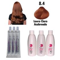Kit 3 Coloração Cabelos Louro Cobre + Ox Juzy