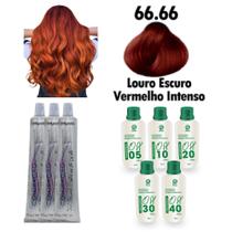 Kit 3 Coloração Cabelos Vermelhos 60g + Ox Juca