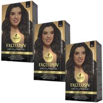 Kit 3 Coloração Creme Permanente Excllusiv Color Pratic Louro Escuro Acinzentado 6.1 Haskell