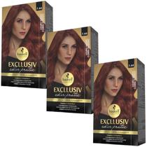 Kit 3 Coloração Creme Permanente Excllusiv Color Pratic Louro Médio Cobre Intenso 7.44 Haskell Kit 3 Coloração Creme Permanente Excllusiv Color Pratic Louro Médio Cobre Intenso 7.44 Haskell
