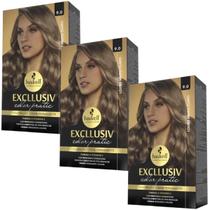Kit 3 Coloração Creme Permanente Excllusiv Color Pratic Louro Muito Claro 9.0 Haskell