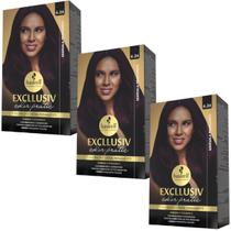 Kit 3 Coloração Creme Permanente Excllusiv Color Pratic Marsala Profundo 6.26 Haskell