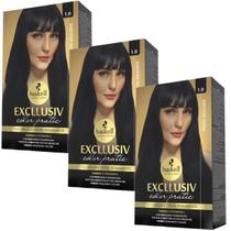 Kit 3 Coloração Creme Permanente Excllusiv Color Pratic Preto Azulado 1.0 Haskell Kit 3 Coloração Creme Permanente Excllusiv Color Pratic Preto Azulado 1.0 Haskell