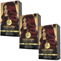 Kit 3 Coloração Creme Permanente Excllusiv Color Pratic Vermelho Cereja Especial 66.46 Haskell