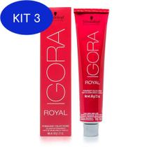 Kit 3 Coloração Igora Royal 7-00 Louro Médio Natural Extra 60G