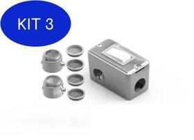Kit 3 Combo Condulete Alumínio 3/4 Tipo X 1 Interruptor Simples